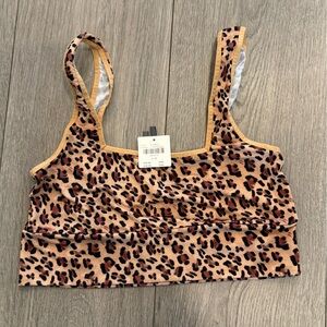 Anthropologie Animal Print Bra in Tan and Black